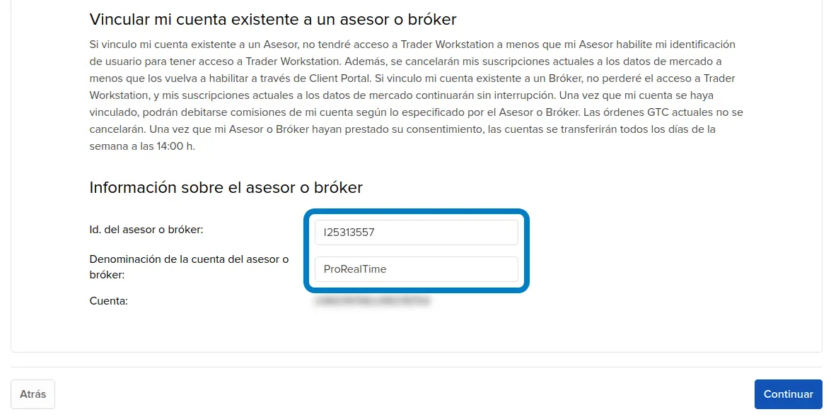 Paso 3: Escribe los datos de ProRealTime